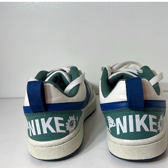 Nike Blue White Leather Sneakers Shoes - Picture 3 of 4